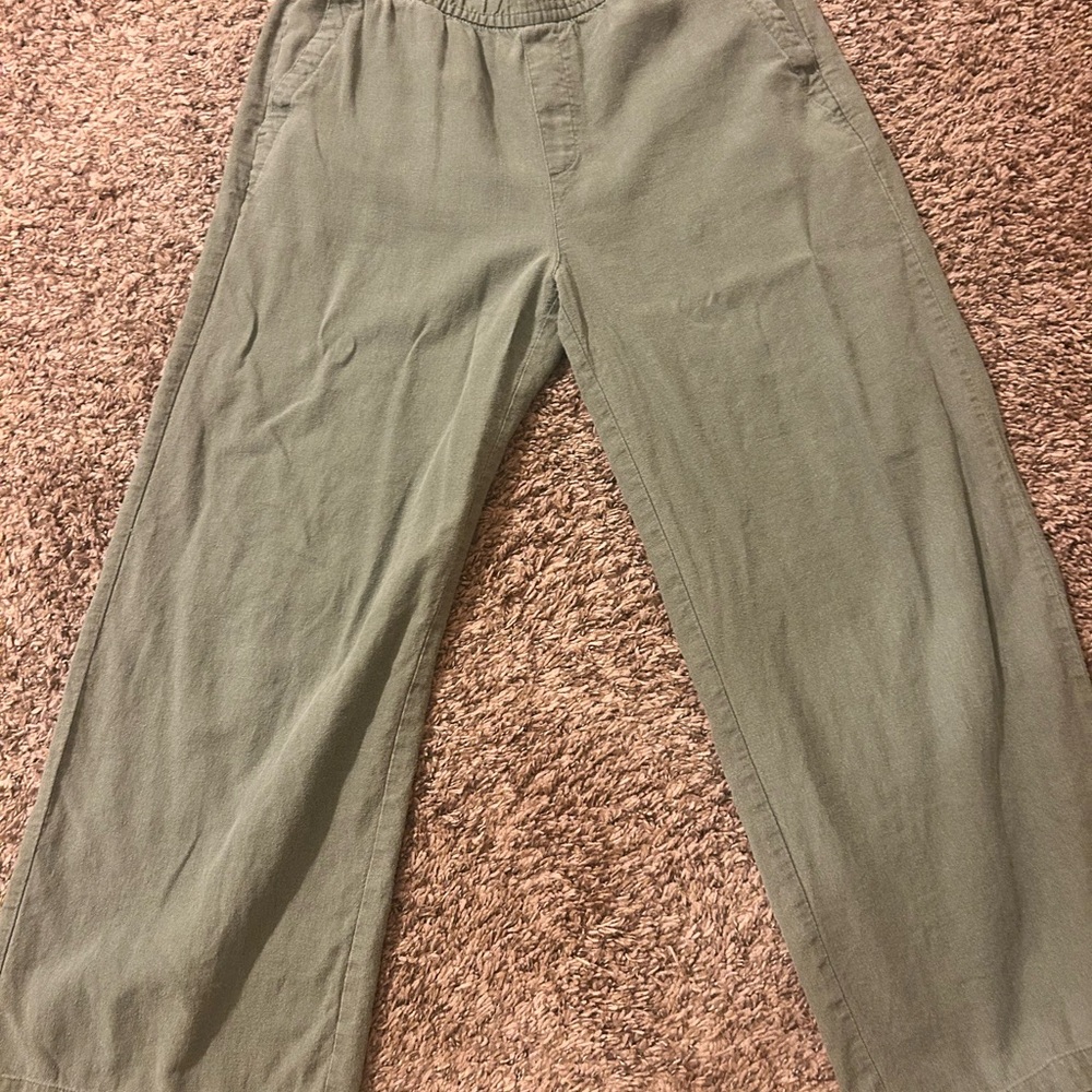 Old Navy women linen sage green wide leg pants